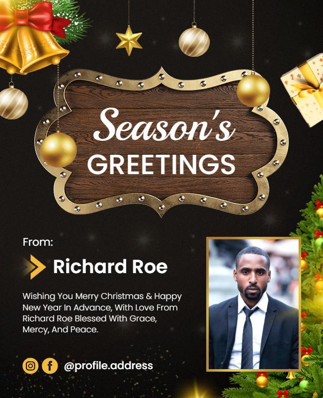 Festive Seasons Greetings Holiday Flyer Template