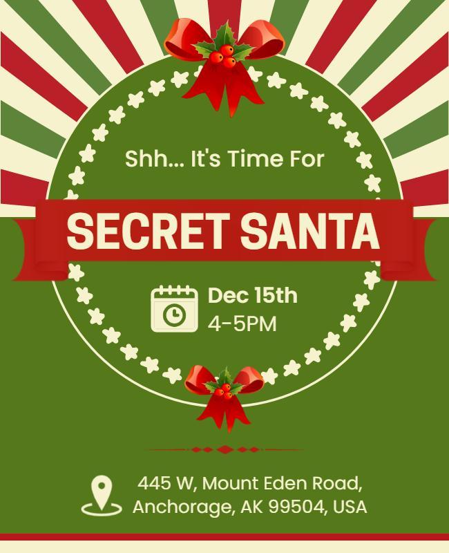 Festive Secret Santa Gathering Flyer Template