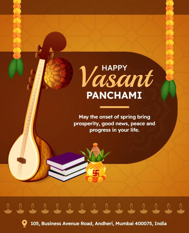 Festive Spring Celebration for Vasant Panchami Poster Template