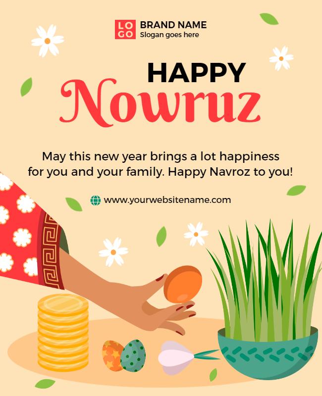 Festive Spring Nowruz Celebration with Colorful Traditions Poster Template