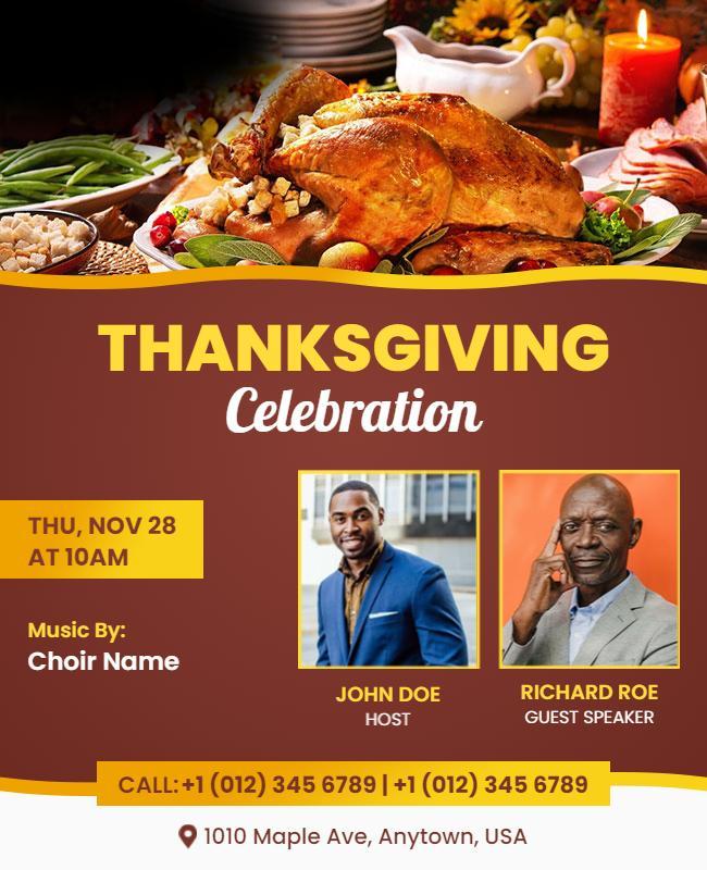 Festive Thanksgiving Feast Celebration Event Poster Template