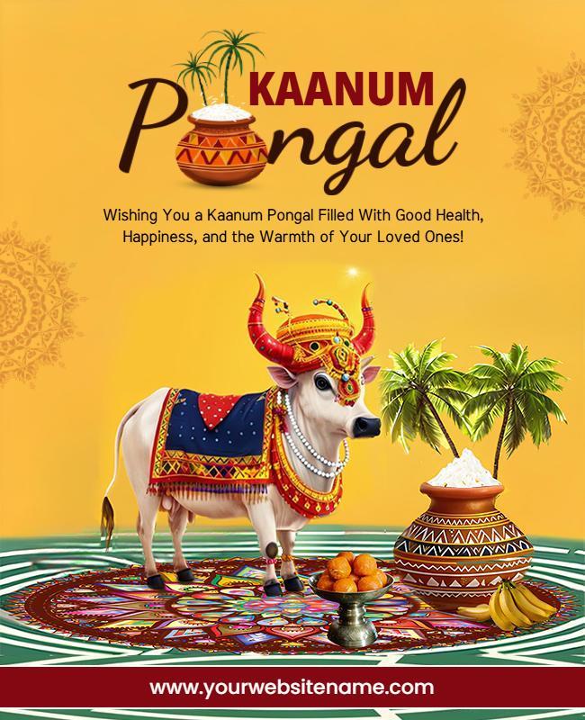 Festive Traditional Kaanum Pongal Celebration Poster Template