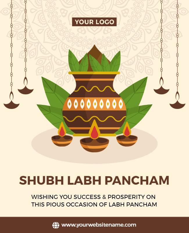 Festive Traditional Labh Pancham Celebration Poster Template