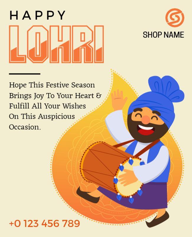 Festive Vibrant Lohri Celebration Flyer Template