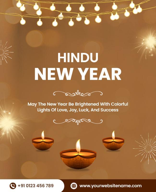 Festive Warm Hindu New Year Celebration Poster Template