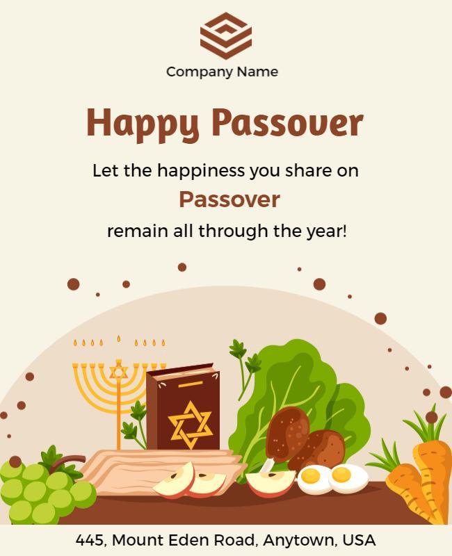 Festive Warm Passover Celebration with Family Flyer Template
