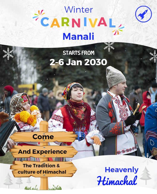 Festive Winter Carnival Celebration in Manali Poster Template