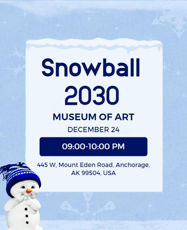 Festive Winter Snowball Celebration Event Poster Template
