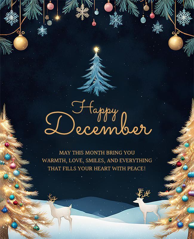 Festive Winter Wonderland December Holiday Poster Template