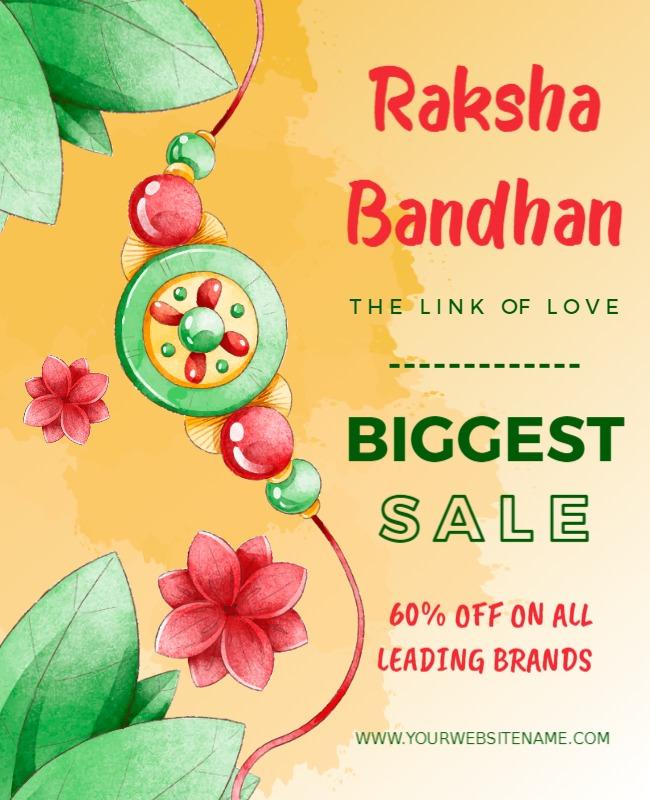 Festive Yellow Raksha Bandhan Sale Poster Template