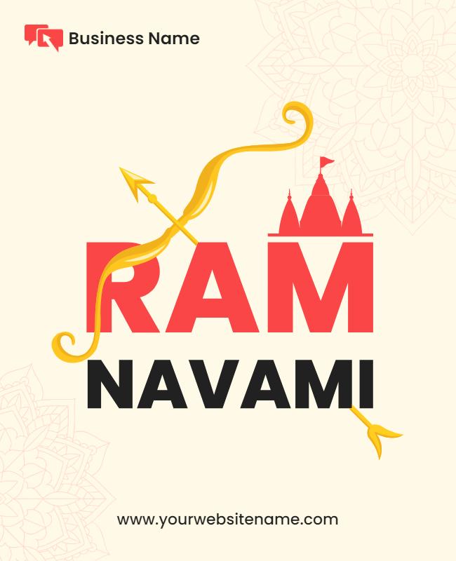 Festive Yellow Ram Navami Celebration Poster Template