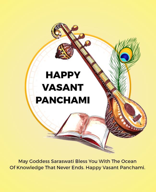 Festive Yellow Vasant Panchami Celebration Poster Template