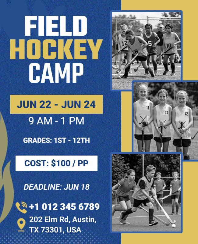 Field Hockey Camp Flyer Template