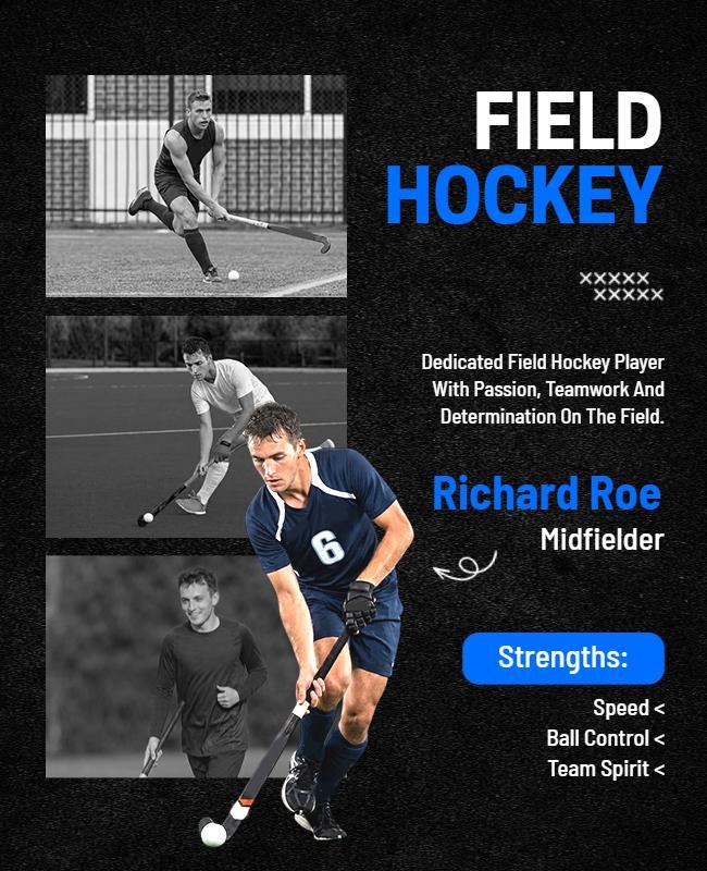 Field Hockey Player Showcase Flyer Template