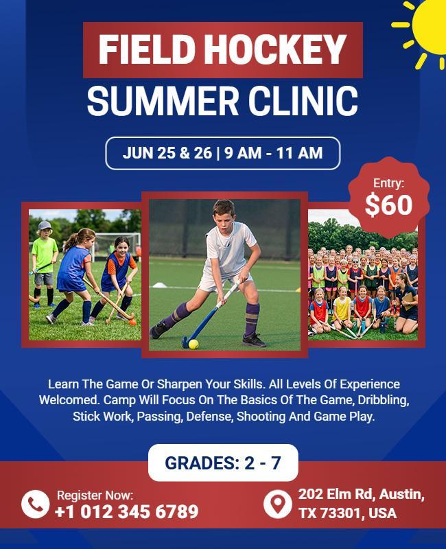 Field Hockey Summer Clinic Flyer Template