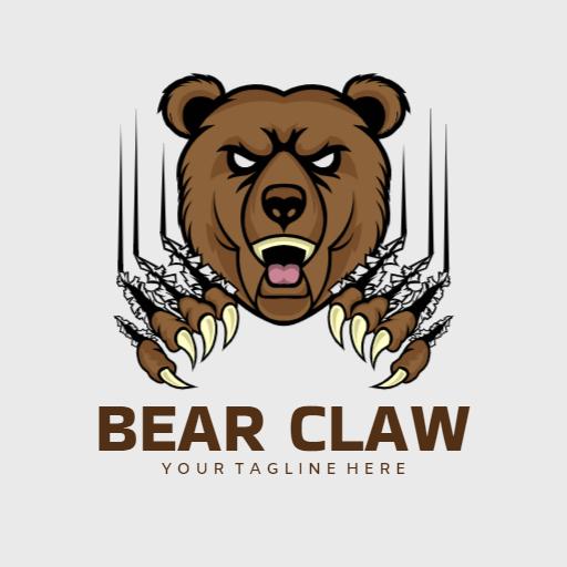 Fierce Bear Design with Claws Represents Animal Kingdom Logo Template