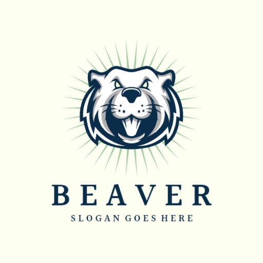 Fierce Beaver Mascot Design with Bold Features Logo Template