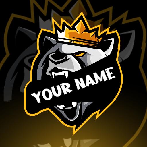 Fierce Black and Gold Esports Team Bear Emblem Logo Template