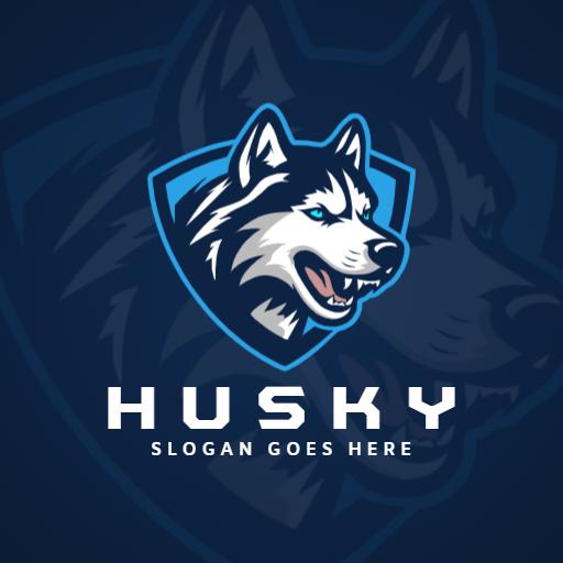 Fierce Blue Husky Emblem Representing Strength and Loyalty Logo Template