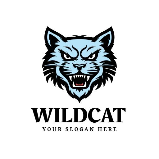 Fierce Blue Wildcat Design Showcasing Nature and Strength Logo Template