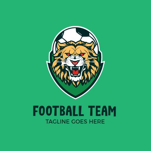 Fierce Lion Mascot Emphasizes Passion for Football Logo Template