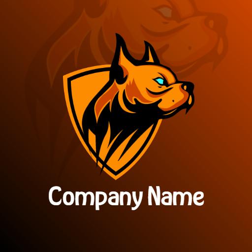 Fierce Orange Pitbull Emblem Showcasing Strength Logo Template
