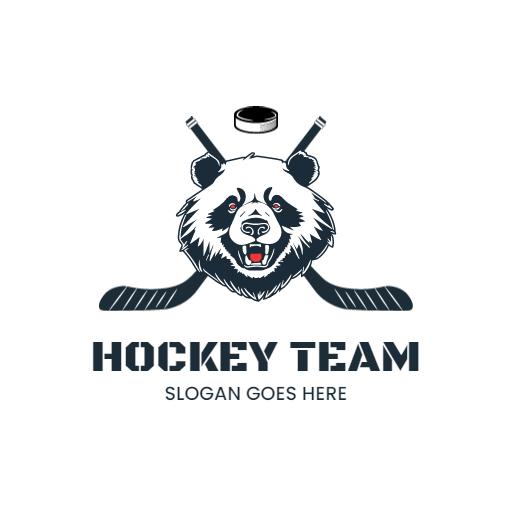 Fierce Panda Mascot Representing Hockey Team Spirit Logo Template