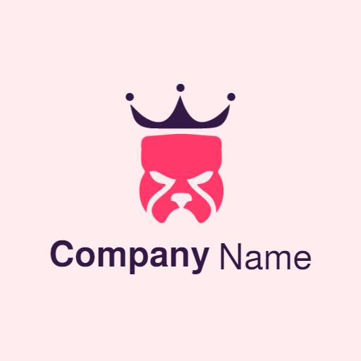 Fierce Pink Pitbull Logo with a Royal Crown Accent Logo Template