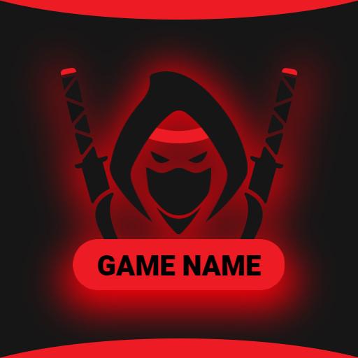 Fierce Red and Black Ninja Theme for Esports Gaming Logo Template