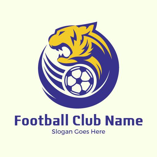 Fierce Tiger Design Representing Dynamic Football Club Logo Template