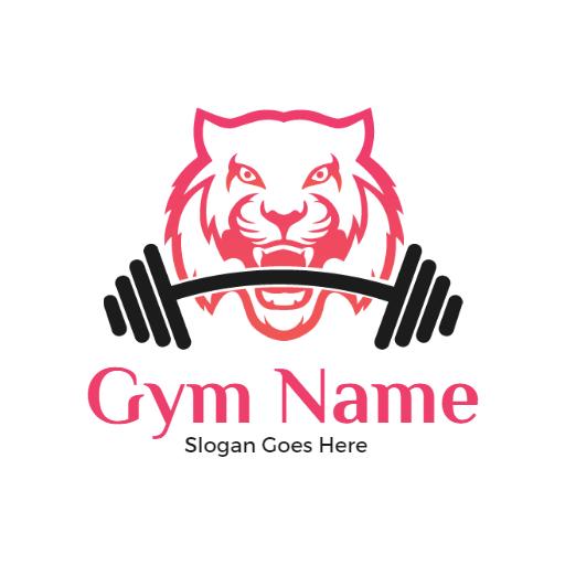 Fierce Tiger Emblem with Dumbbell Represents Gym Culture Logo Template
