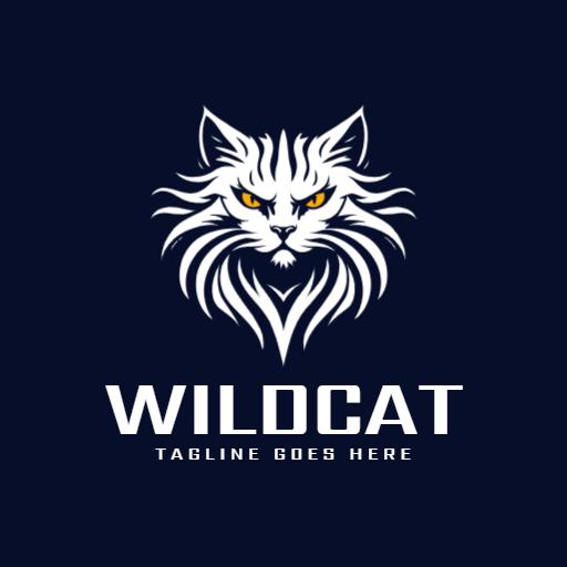 Fierce Wildcat Design with Striking Features Logo Template