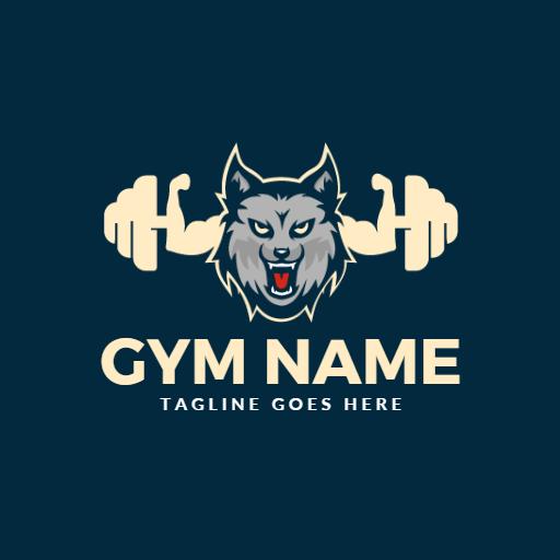 Fierce Wolf Graphic Representing Strength Training Logo Template
