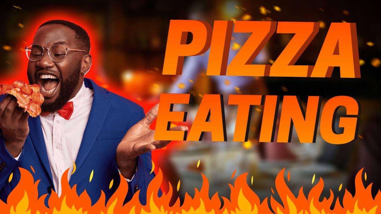 Fiery Pizza Eating Challenge Food YouTube Thumbnail Template