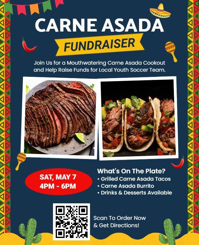 Fiesta Style Carne Asada Fundraiser Event Flyer Template