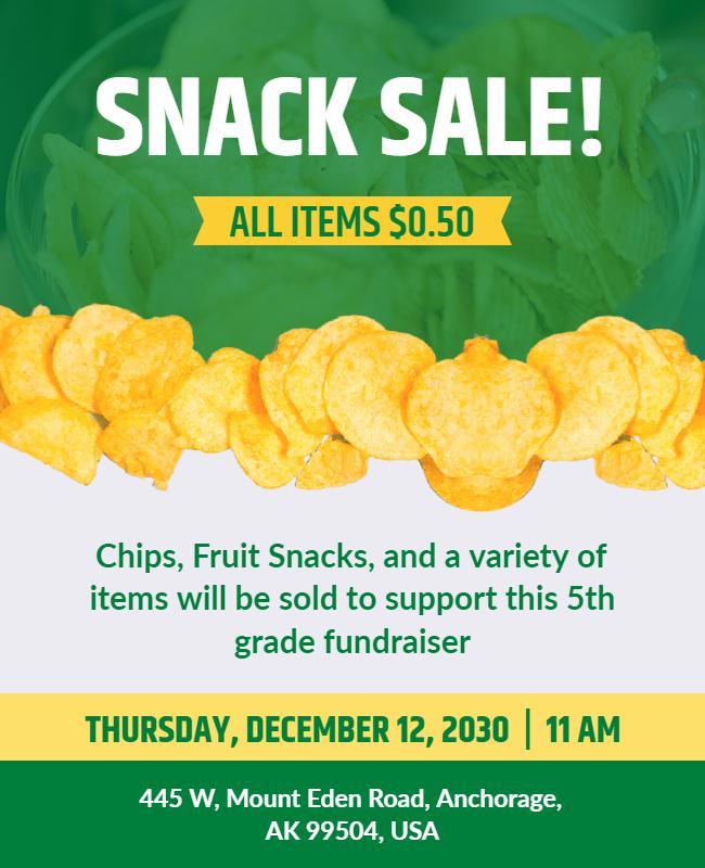 Fifth Grade Fundraiser Snack Sale Flyer Template