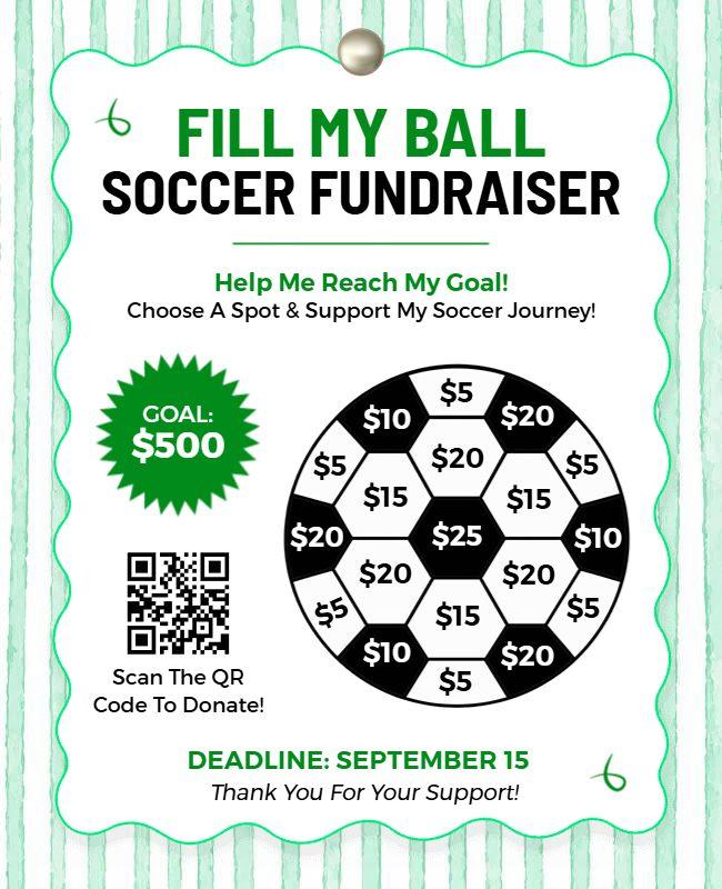 Fill My Ball Soccer Fundraising Event Flyer Template
