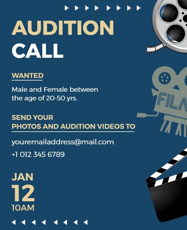 Film Audition Casting Call Flyer Template