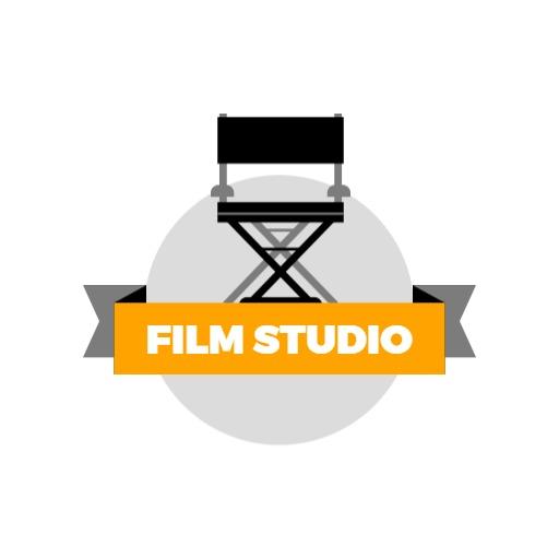 Film Director's Chair with Modern Film Studio Logo Template