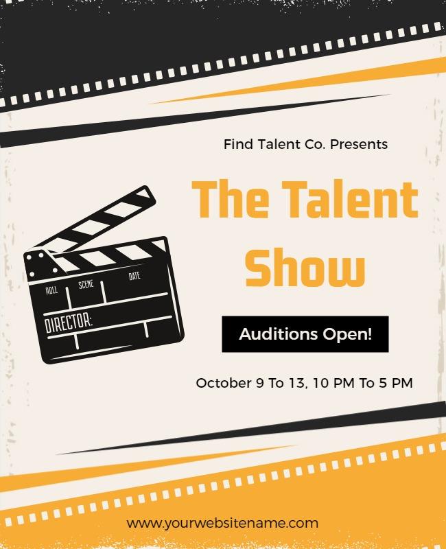 Film Talent Show Audition Flyer Template