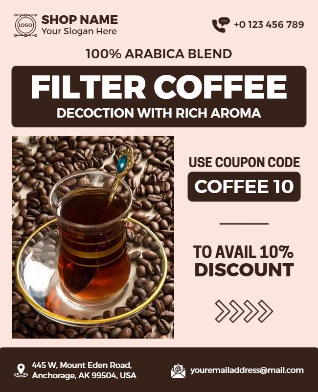 Filter Coffee Promotion Discount Flyer Template