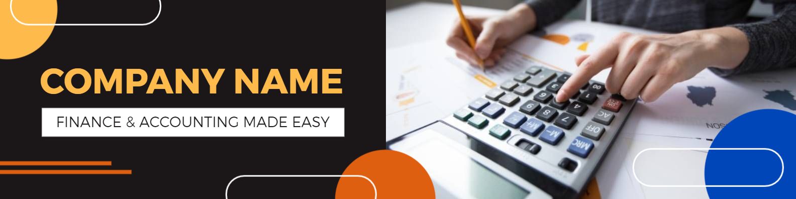 Finance and Accounting Guidance with Calculator Graphic LinkedIn Banner Template