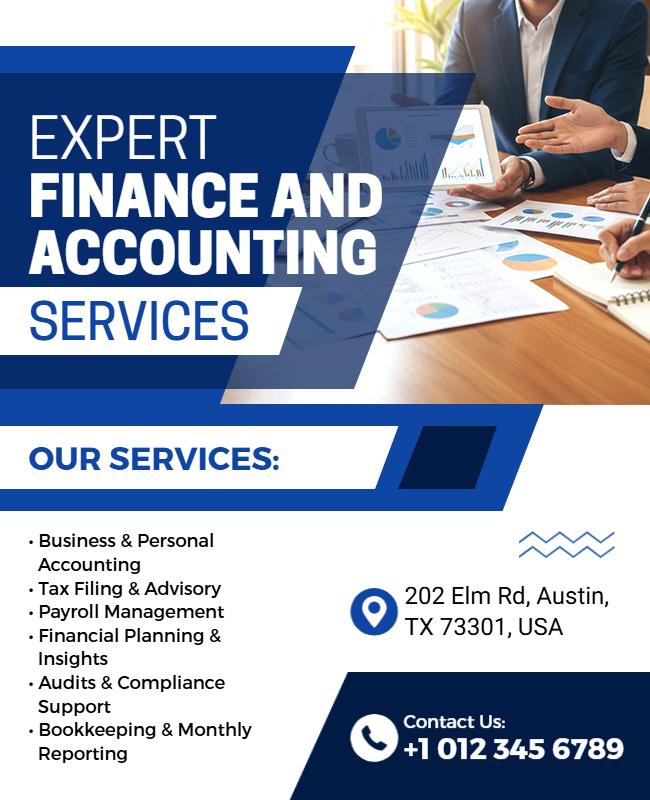 Finance and Accounting Services Promotion Flyer Template