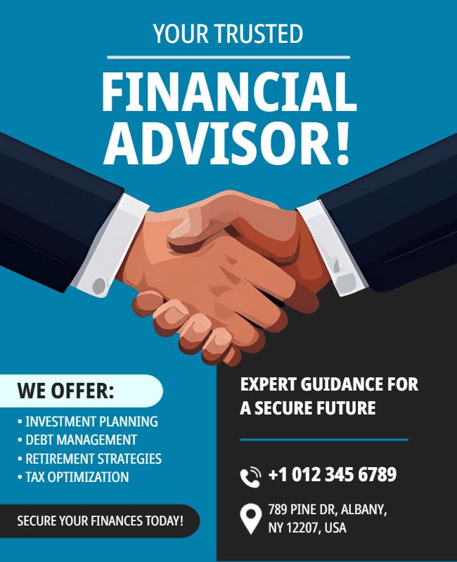 Financial Advisor Services Promotional Flyer Template