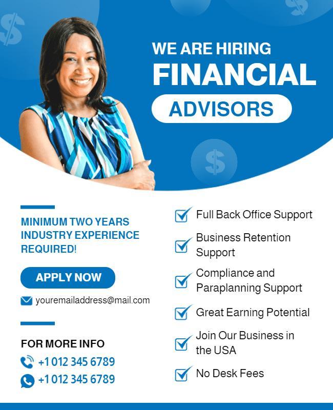 Financial Advisors Hiring Opportunity Flyer Template