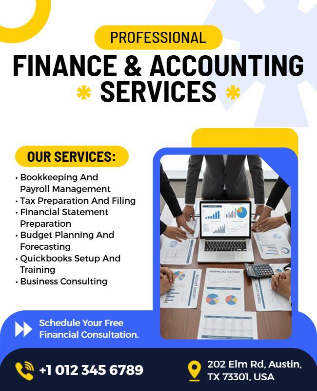 Financial and Accounting Services Promotion Flyer Template