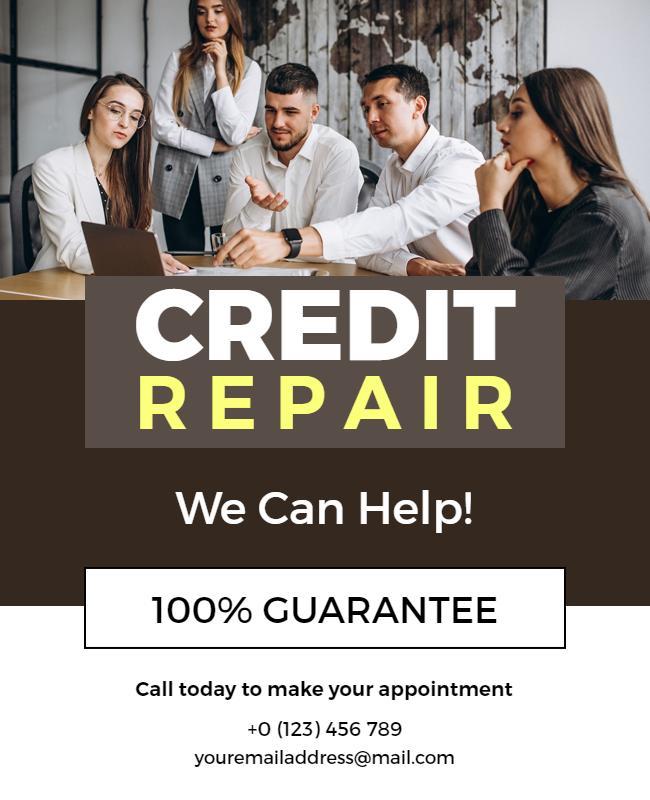 Financial Credit Repair Service Flyer Template