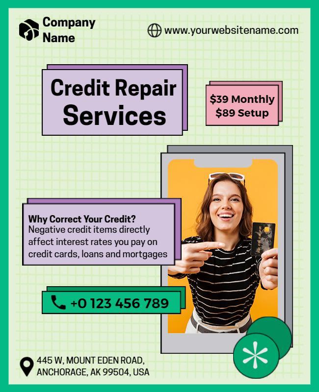 Financial Credit Repair Services Promotion Flyer Template