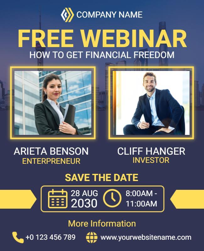 Financial Freedom Webinar Promotion Flyer Template