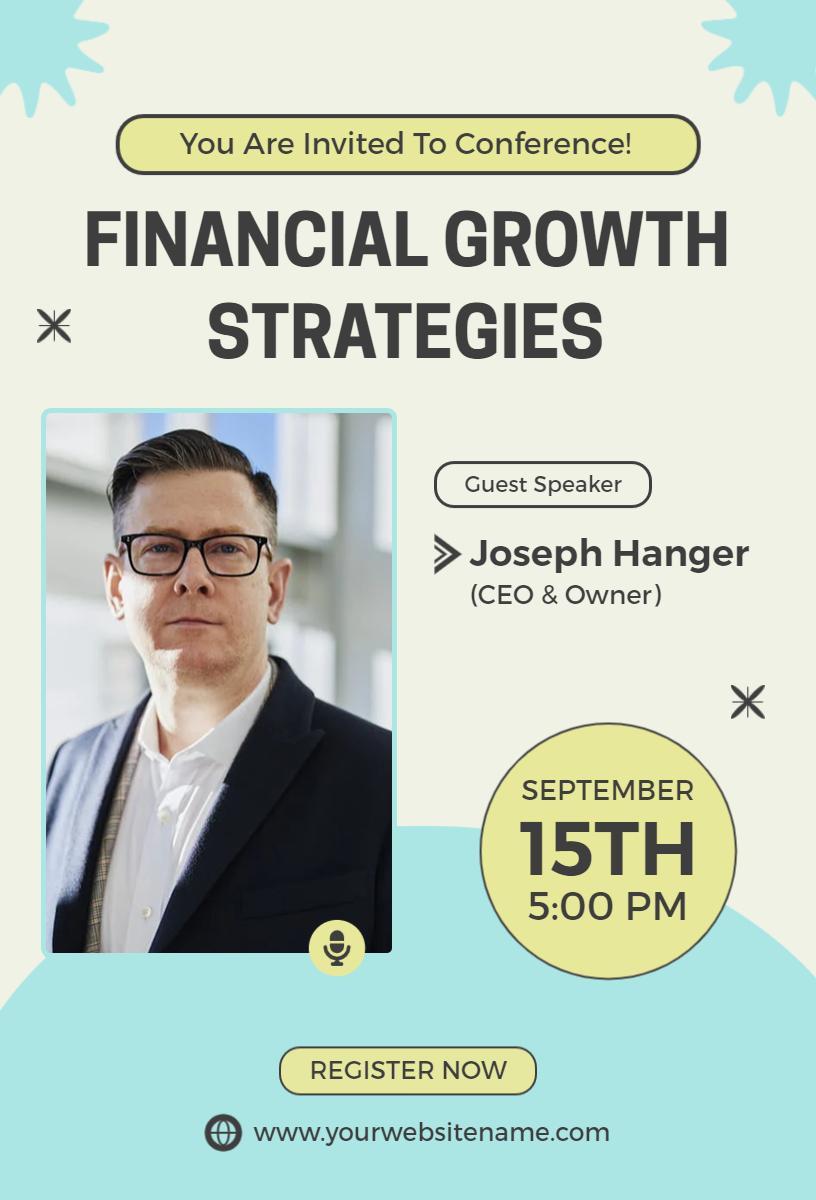 Financial Growth Strategies Business Conference Invitation Template